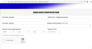 OFWs can now check their OWWA rebate through .